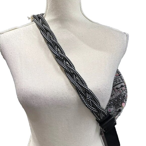 Unionbay Crossbody Sling Shoulder Backpack Bag Gray Unicorns Rainbows‎ Hearts - Picture 2 of 9